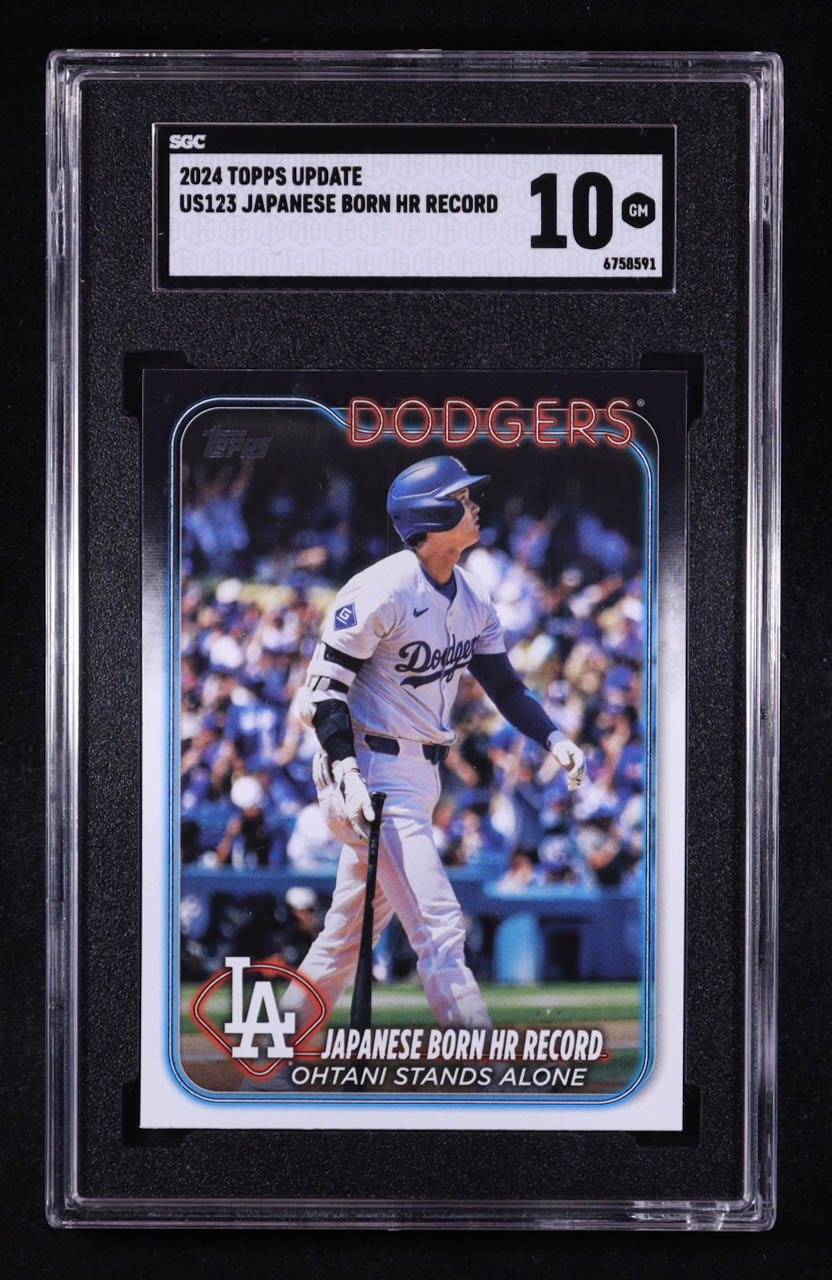 Shohei Ohtani 2024 Topps Update / Japanese Born HR Record #US123 (SGC 10) at PristineAuction.com Shohei Ohtani 2024 Topps Update / Japanese Born HR Record #US123 (SGC 10) at PristineAuction.com