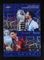 Lionel Messi / Cristiano Ronaldo 2024 Leaf Metal Special Release Exclusive Legends Edition Dual Lazer Blue #ELE85 #12/20 at PristineAuction.com