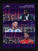 Pele / Lionel Messi / Lamine Yamal 2024 Leaf Metal Special Release Exclusive Legends Edition Triple Lazer Purple #ELE103 #15/15 at PristineAuction.com