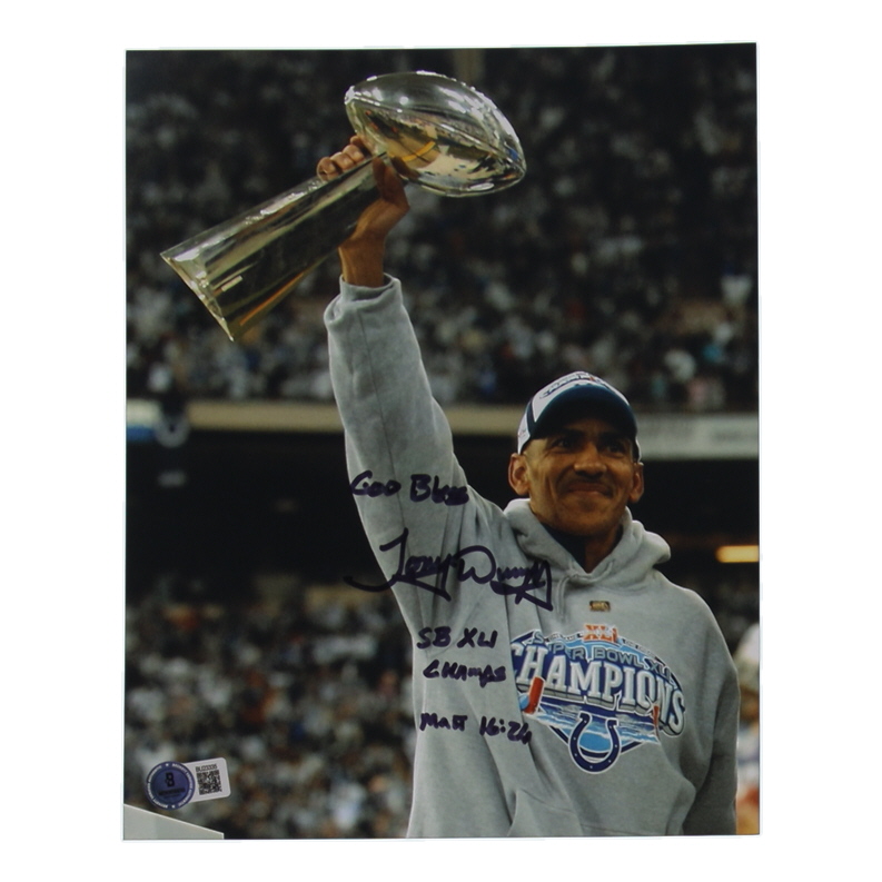 Tony Dungy Signed Colts 8x10 Photo Inscribed "God Bless / SB XLI Champs" (Beckett) at PristineAuction.com Tony Dungy Signed Colts 8x10 Photo Inscribed "God Bless / SB XLI Champs" (Beckett) at PristineAuction.com