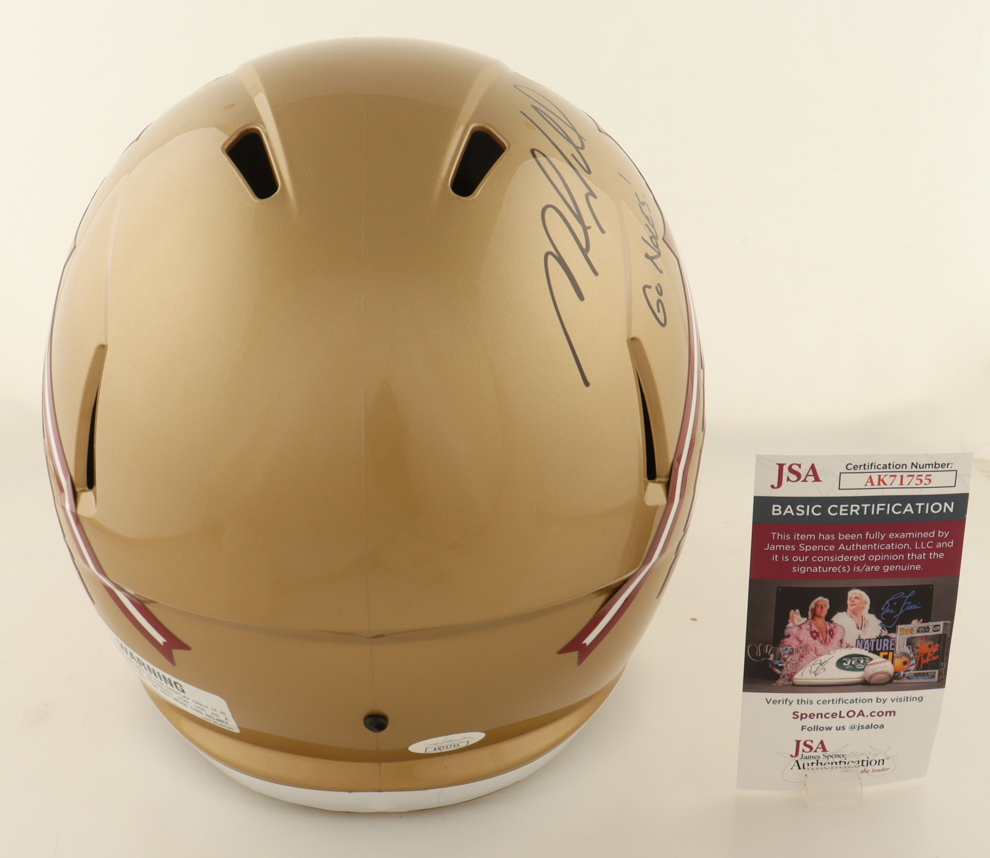 Mike Norvell Signed Florida State Seminoles Full-Size Speed Helmet Inscribed 'Go Noles!" (JSA) at PristineAuction.com Mike Norvell Signed Florida State Seminoles Full-Size Speed Helmet Inscribed 'Go Noles!" (JSA) at PristineAuction.com