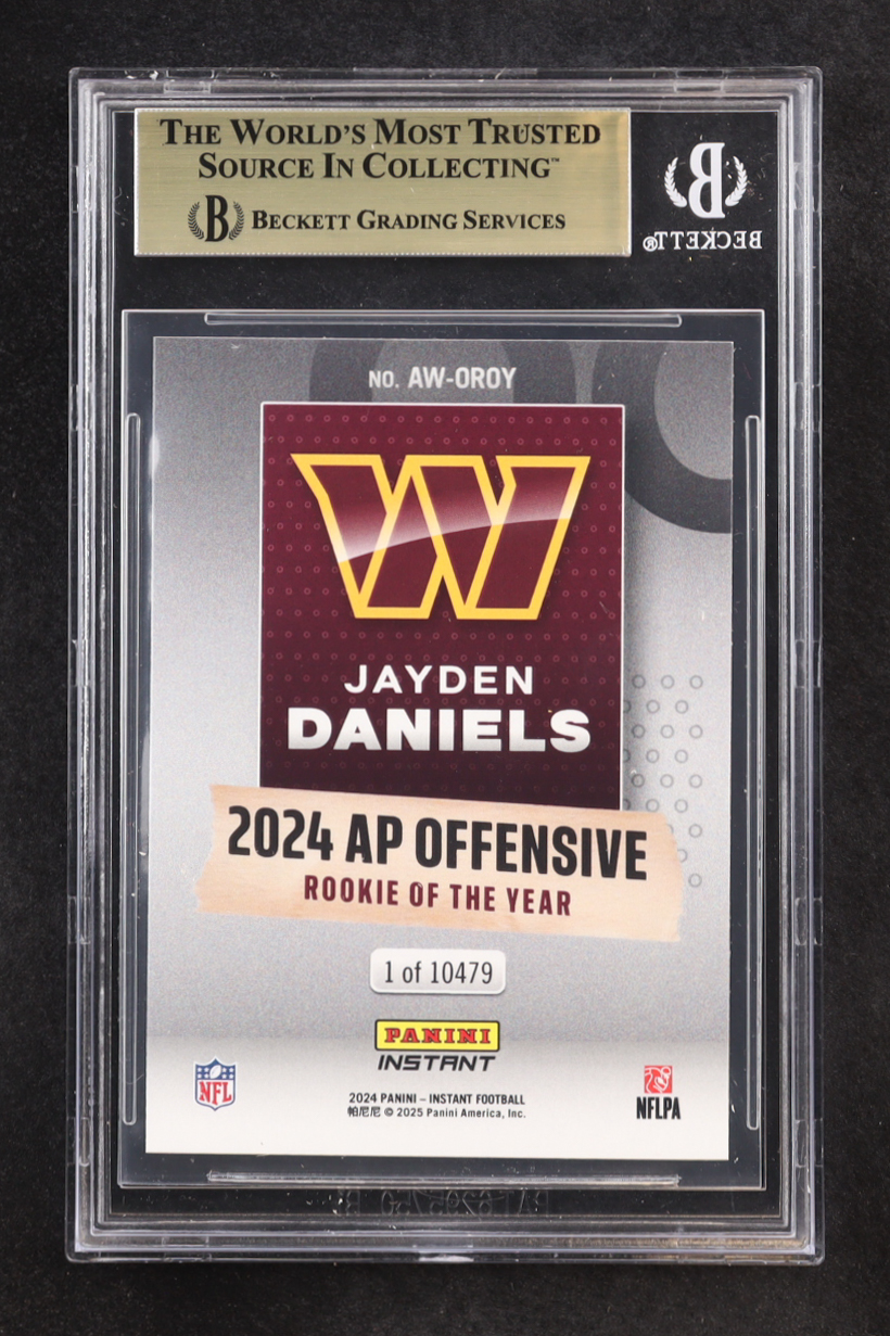 Jayden Daniels 2024 Panini Instant Award Winners #AWOROY RC (BGS 10) at PristineAuction.com Jayden Daniels 2024 Panini Instant Award Winners #AWOROY RC (BGS 10) at PristineAuction.com
