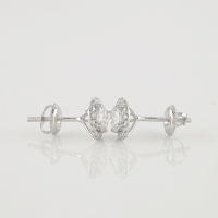 1.28 CTW Pair of Lab Grown Diamonds Earrings Mounted In Sterling Silver E-F, VVS2 | Estimated Retail Value: $3,485 (IGI) at PristineAuction.com