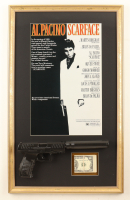 "Scarface" Custom Framed Movie Poster Display with Prop Replica Money Stack & Pistol at PristineAuction.com