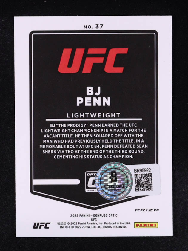 BJ Penn 2022 Panini Donruss Optic UFC #37 at PristineAuction.com BJ Penn 2022 Panini Donruss Optic UFC #37 at PristineAuction.com