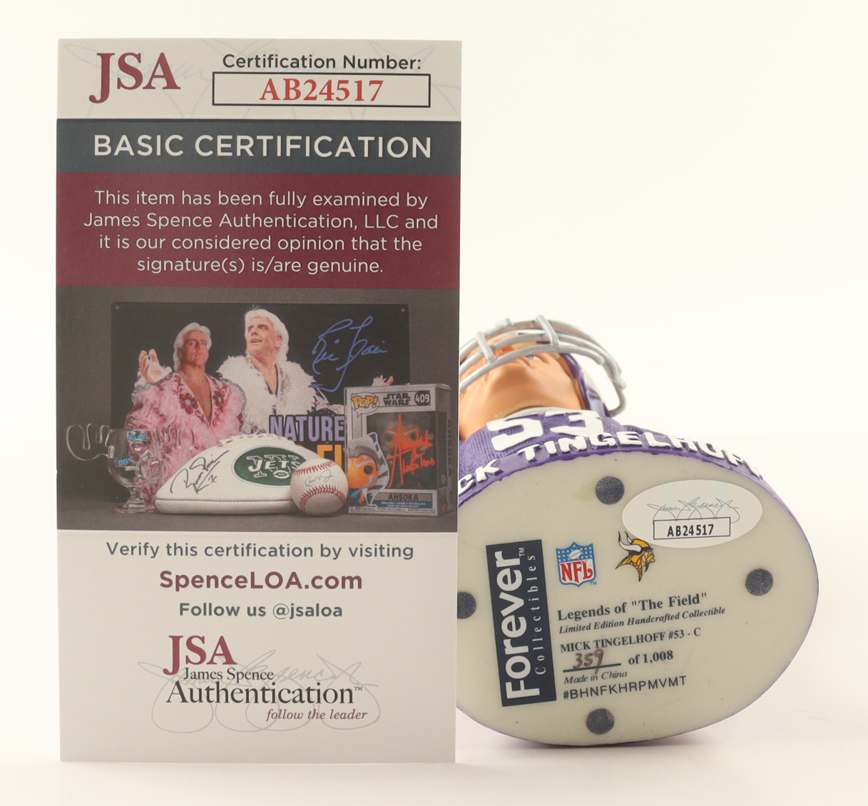 Mick Tingelhoff Signed Vikings 9" Bobblehead (JSA) at PristineAuction.com Mick Tingelhoff Signed Vikings 9" Bobblehead (JSA) at PristineAuction.com