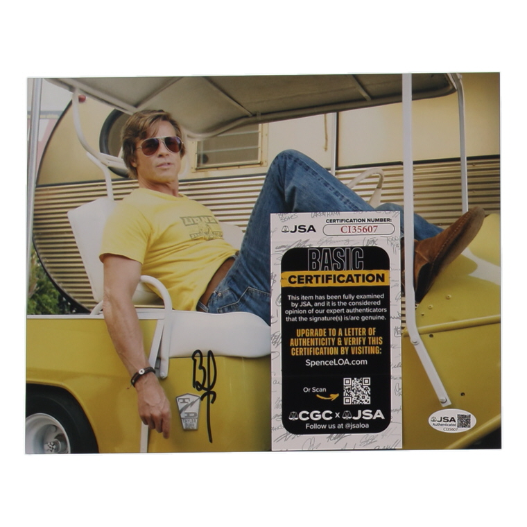 Brad Pitt Signed "Once Upon a Time in Hollywood" 8x10 Photo (JSA) at PristineAuction.com Brad Pitt Signed "Once Upon a Time in Hollywood" 8x10 Photo (JSA) at PristineAuction.com