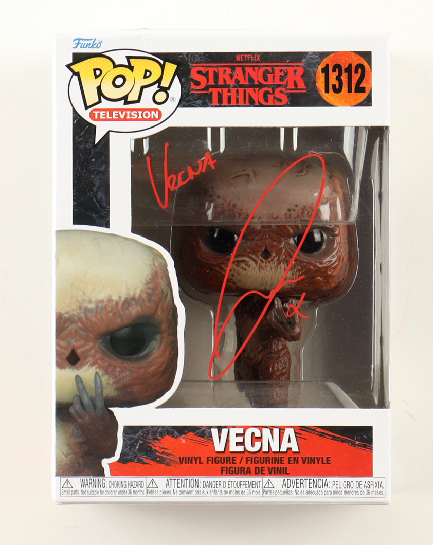 Jamie Campbell Bower Signed "Stranger Things" #1312 Vecna Funko Pop! Vinyl Figure Inscribed "Vecna" (JSA) at PristineAuction.com Jamie Campbell Bower Signed "Stranger Things" #1312 Vecna Funko Pop! Vinyl Figure Inscribed "Vecna" (JSA) at PristineAuction.com