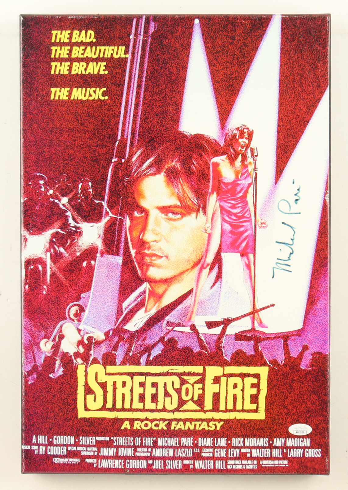 Michael Pare Signed "Streets of Fire" Custom Framed Serigraph on Canvas Display (JSA) at PristineAuction.com Michael Pare Signed "Streets of Fire" Custom Framed Serigraph on Canvas Display (JSA) at PristineAuction.com