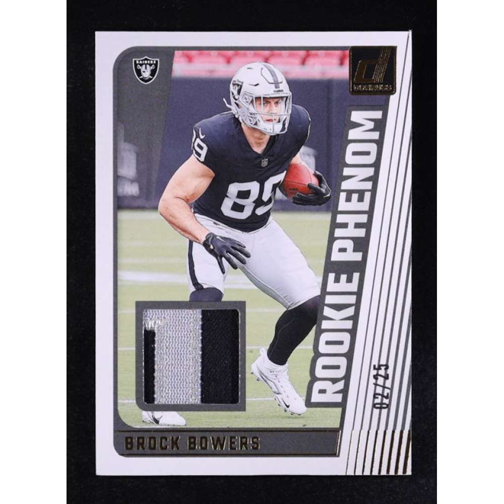 Brock Bowers 2024 Panini Donruss Rookie Phenom Jerseys #RPJ-BBO RC #02/25 at PristineAuction.com