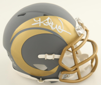 Kurt Warner Signed Rams Slate Alternate Speed Mini Helmet (Beckett) at PristineAuction.com