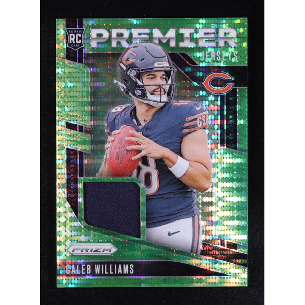 Caleb Williams 2024 Panini Prizm Premier Jerseys Neon Green Pulsar #PJ-CWS RC at PristineAuction.com