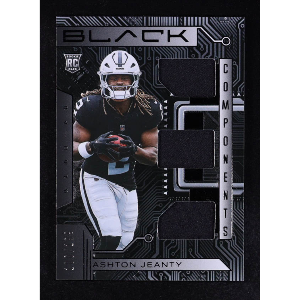Ashton Jeanty 2025 Panini Black Components Jerseys #RCO-AJY RC #188/199 at PristineAuction.com