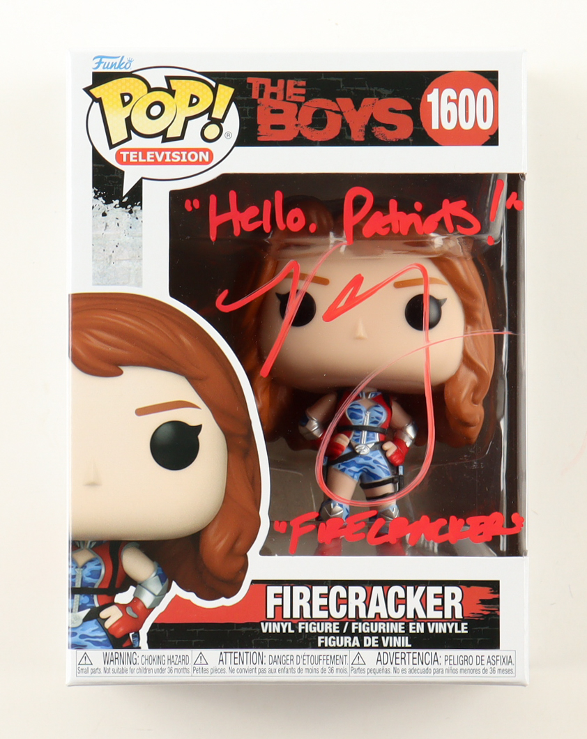 Valorie Curry Signed "The Boys" #1600 Firecracker Funko Pop! Vinyl Figure Inscribed "Hello, Patriots" & "Firecracker" (JSA) at PristineAuction.com Valorie Curry Signed "The Boys" #1600 Firecracker Funko Pop! Vinyl Figure Inscribed "Hello, Patriots" & "Firecracker" (JSA) at PristineAuction.com