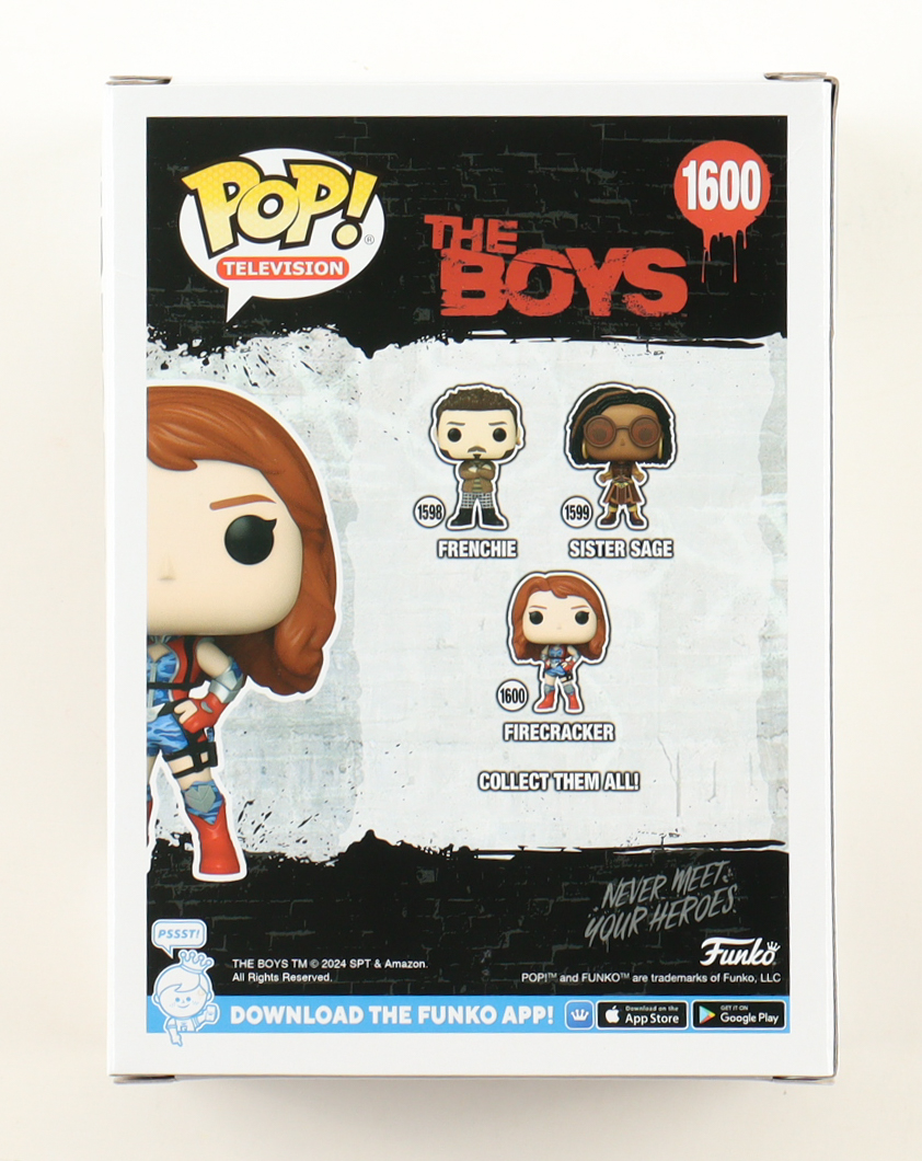 Valorie Curry Signed "The Boys" #1600 Firecracker Funko Pop! Vinyl Figure Inscribed "Hello, Patriots" & "Firecracker" (JSA) at PristineAuction.com Valorie Curry Signed "The Boys" #1600 Firecracker Funko Pop! Vinyl Figure Inscribed "Hello, Patriots" & "Firecracker" (JSA) at PristineAuction.com