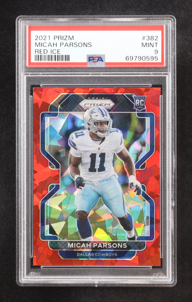 Micah Parsons 2021 Panini Prizm Red Ice #382 RC (PSA 9) at PristineAuction.com Micah Parsons 2021 Panini Prizm Red Ice #382 RC (PSA 9) at PristineAuction.com