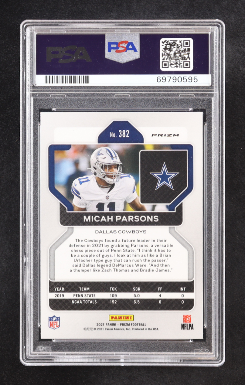 Micah Parsons 2021 Panini Prizm Red Ice #382 RC (PSA 9) at PristineAuction.com Micah Parsons 2021 Panini Prizm Red Ice #382 RC (PSA 9) at PristineAuction.com