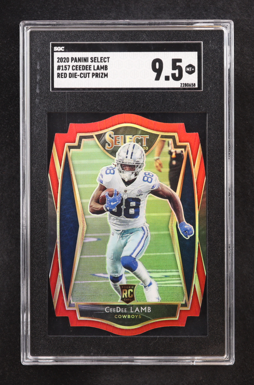 CeeDee Lamb 2020 Select Red Die-Cut Prizm #157 RC (SGC 9.5) at PristineAuction.com CeeDee Lamb 2020 Select Red Die-Cut Prizm #157 RC (SGC 9.5) at PristineAuction.com