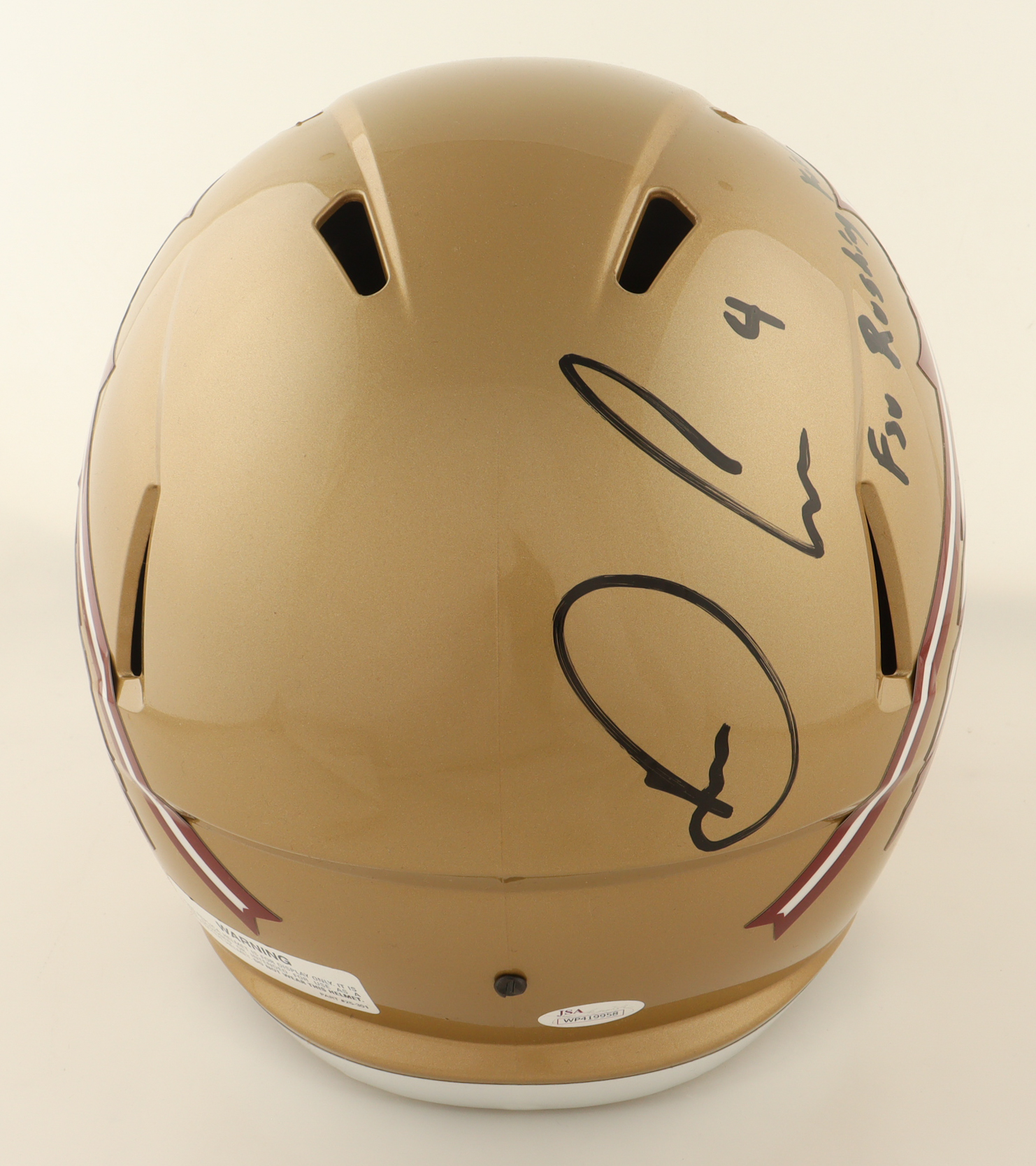 Dalvin Cook Signed Florida State Seminoles Full-Size Speed Helmet Inscribed 'FSU Rushing King!" (JSA) at PristineAuction.com Dalvin Cook Signed Florida State Seminoles Full-Size Speed Helmet Inscribed 'FSU Rushing King!" (JSA) at PristineAuction.com