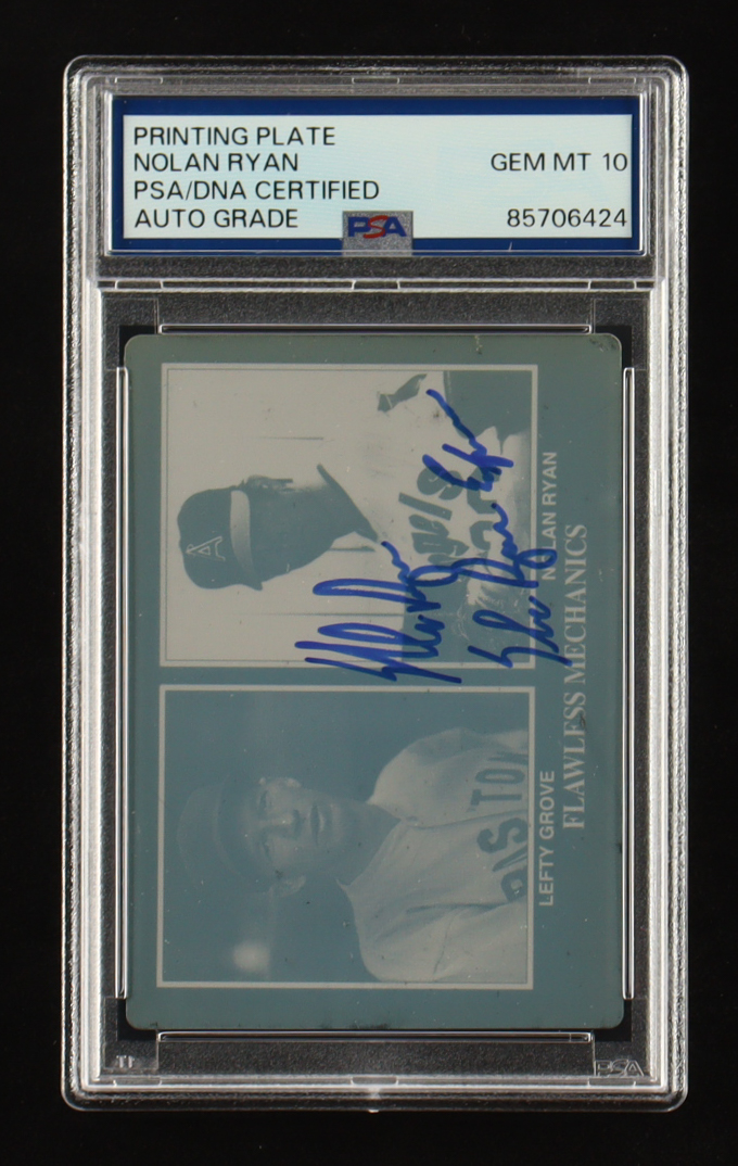 Nolan Ryan Signed LE Vintage Conlon Collection Printing Plate Inscribed "The Ryan Express" (PSA | Autograph Graded PSA 10) at PristineAuction.com Nolan Ryan Signed LE Vintage Conlon Collection Printing Plate Inscribed "The Ryan Express" (PSA | Autograph Graded PSA 10) at PristineAuction.com