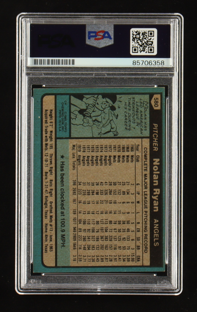 Nolan Ryan Signed 1980 Topps #580 (PSA | Auto 10) at PristineAuction.com Nolan Ryan Signed 1980 Topps #580 (PSA | Auto 10) at PristineAuction.com