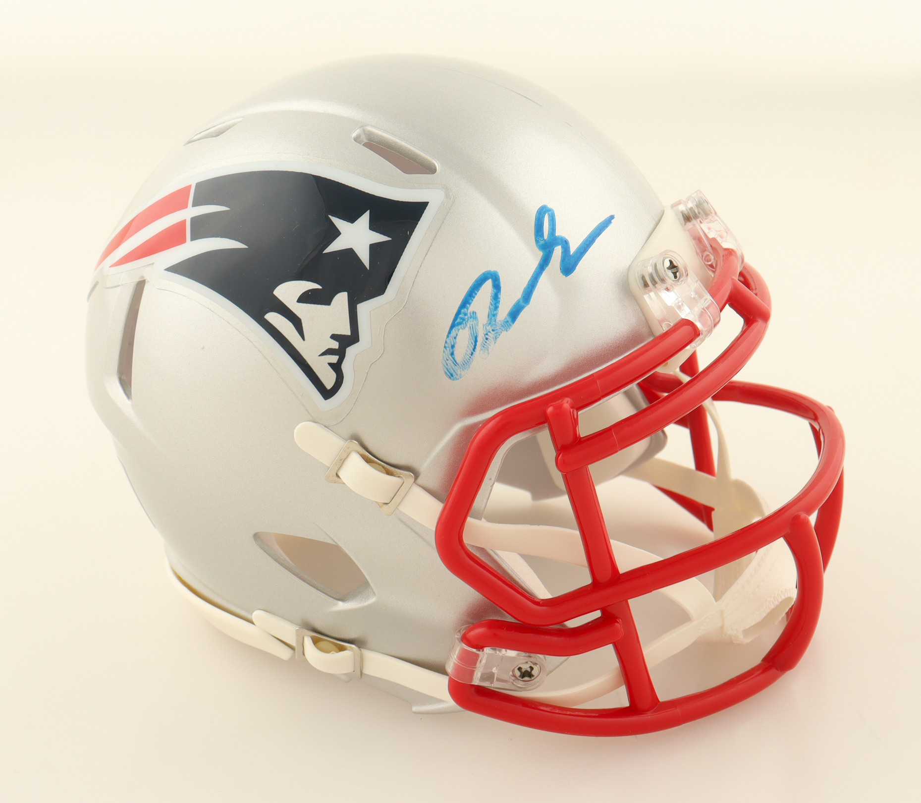 Rhamondre Stevenson Signed Patriots Speed Mini Helmet (JSA) at PristineAuction.com Rhamondre Stevenson Signed Patriots Speed Mini Helmet (JSA) at PristineAuction.com