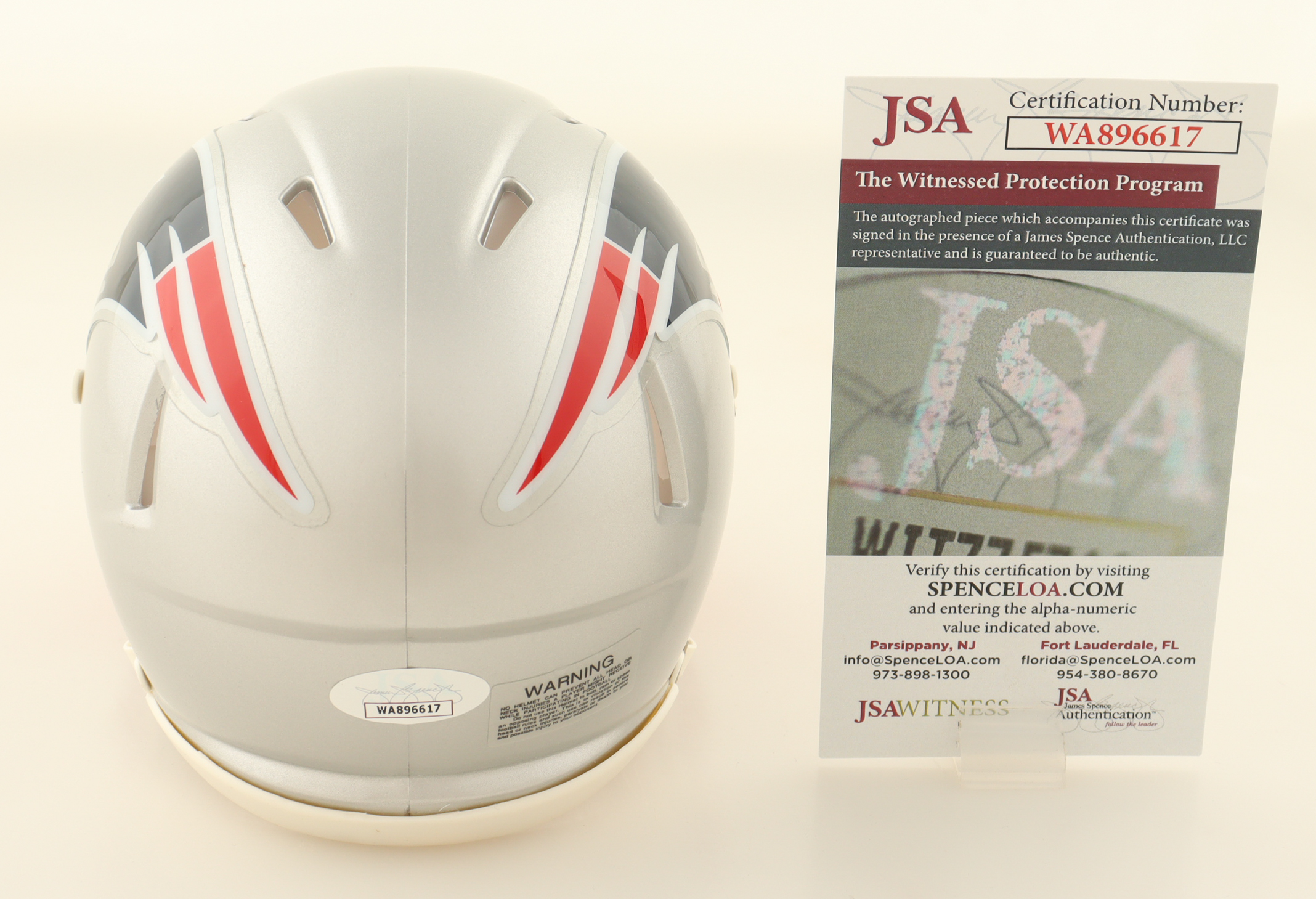 Rhamondre Stevenson Signed Patriots Speed Mini Helmet (JSA) at PristineAuction.com Rhamondre Stevenson Signed Patriots Speed Mini Helmet (JSA) at PristineAuction.com