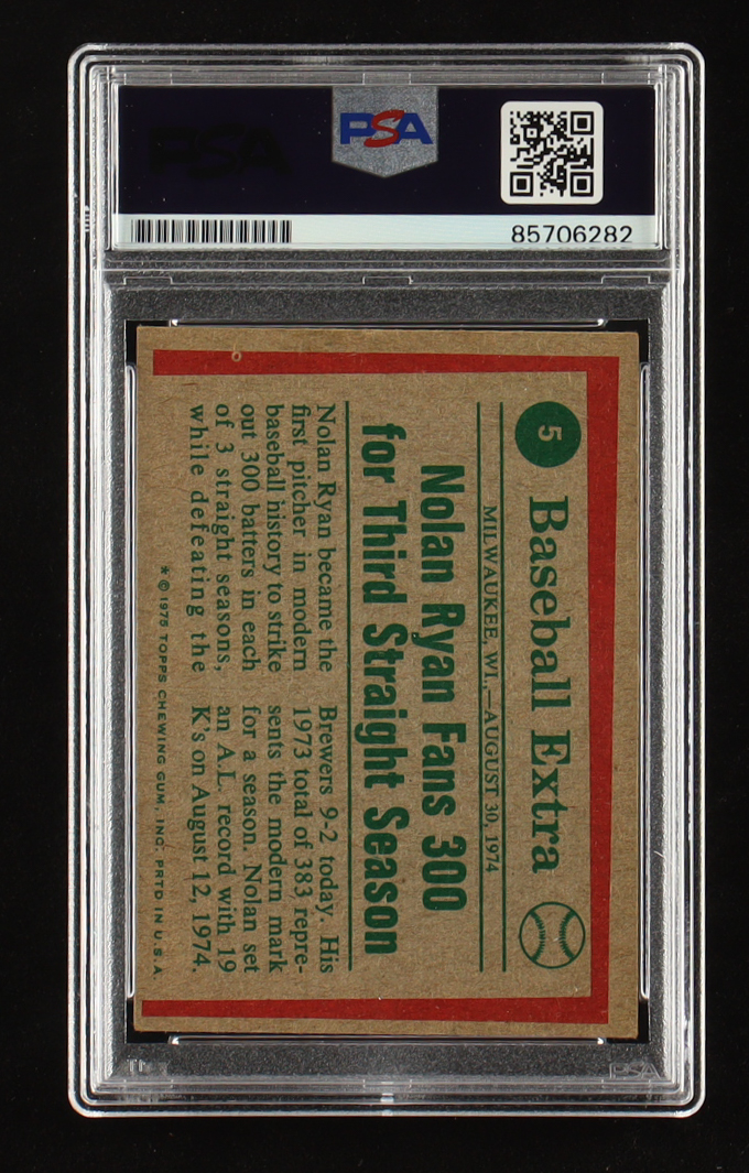 Nolan Ryan Signed 1975 Topps Mini #5 "108.5Mph" (PSA | Auto 10) at PristineAuction.com Nolan Ryan Signed 1975 Topps Mini #5 "108.5Mph" (PSA | Auto 10) at PristineAuction.com