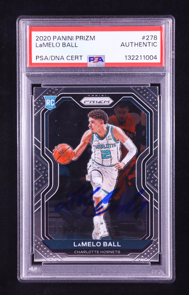 LaMelo Ball Signed 2020 Panini Prizm #278 RC (PSA) at PristineAuction.com LaMelo Ball Signed 2020 Panini Prizm #278 RC (PSA) at PristineAuction.com