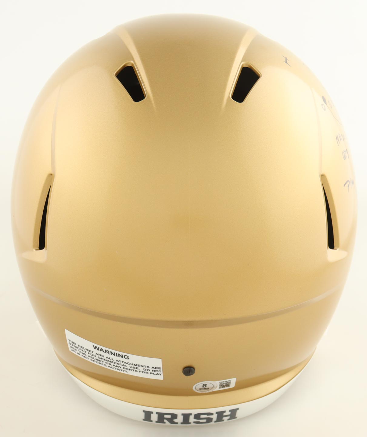 Rudy Ruettiger Signed Notre Dame Fighting Irish Full-Size Speed Helmet Inscribed "Play Like A Champion Today!" with Hand-Drawn Sketch (Beckett) at PristineAuction.com Rudy Ruettiger Signed Notre Dame Fighting Irish Full-Size Speed Helmet Inscribed "Play Like A Champion Today!" with Hand-Drawn Sketch (Beckett) at PristineAuction.com