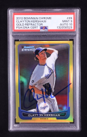 Clayton Kershaw Signed 2012 Bowman Chrome Gold Refractor #45 #27/50 (PSA 9 | Auto 10) at PristineAuction.com