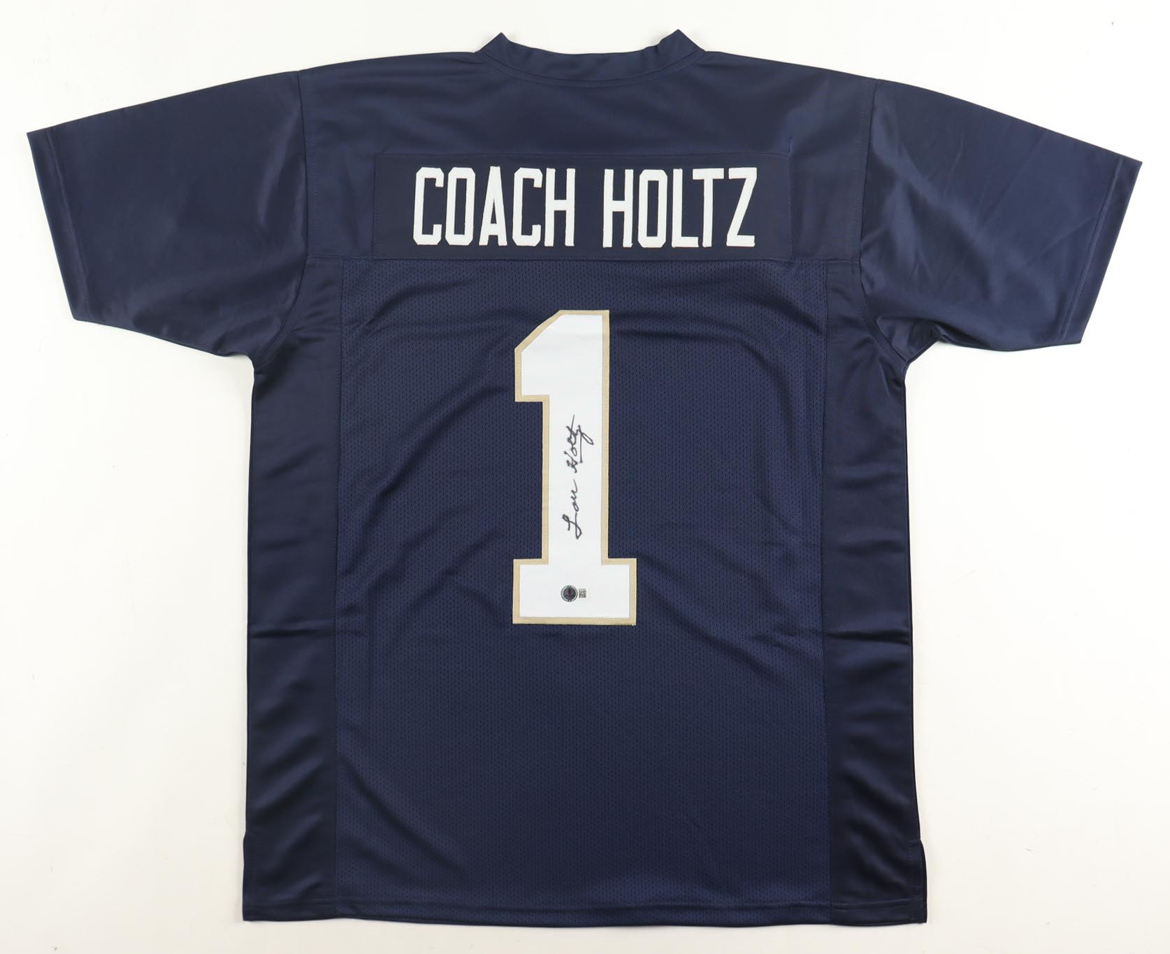 Lou Holtz Signed Jersey (Beckett) at PristineAuction.com Lou Holtz Signed Jersey (Beckett) at PristineAuction.com