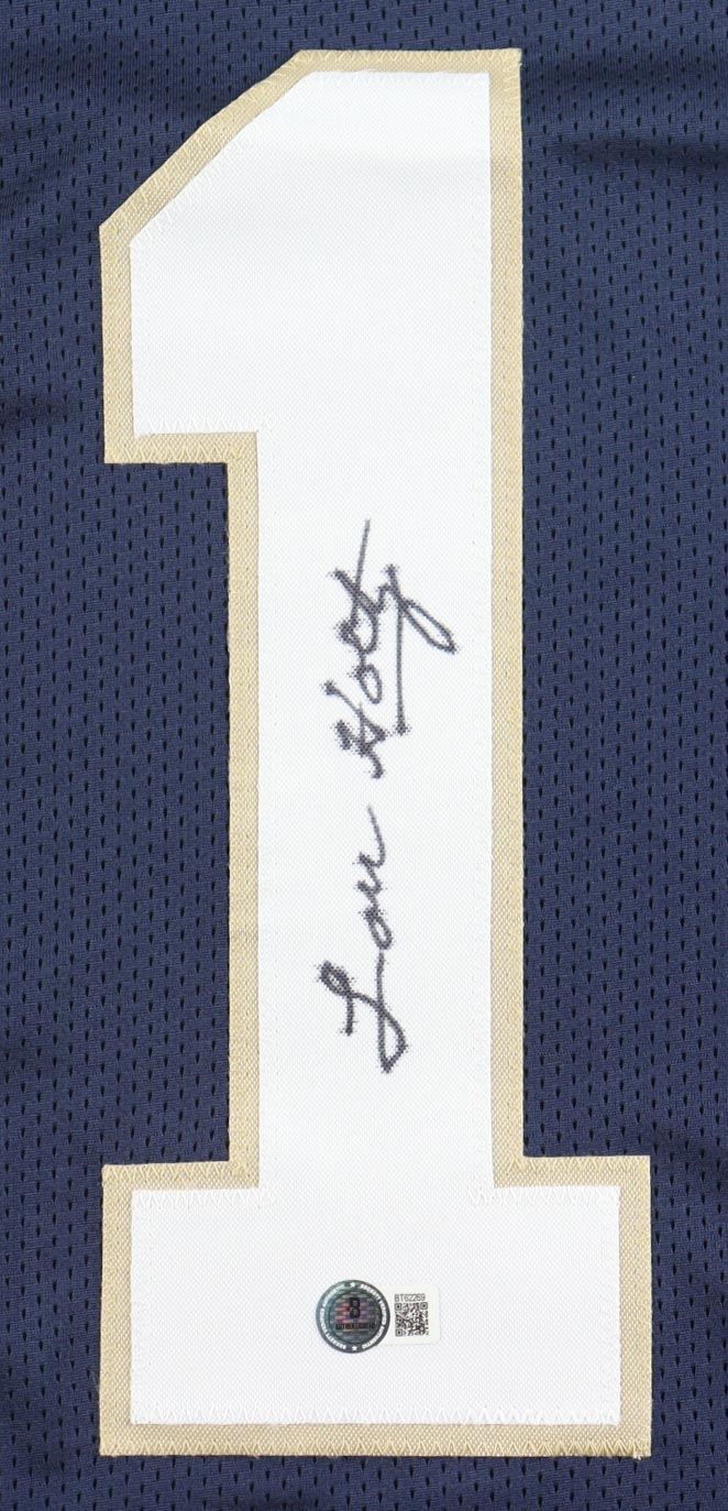 Lou Holtz Signed Jersey (Beckett) at PristineAuction.com Lou Holtz Signed Jersey (Beckett) at PristineAuction.com