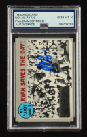 Nolan Ryan Signed 1970 Topps Ryan Saves The Day #197 (PSA | Autograph Graded PSA 10) at PristineAuction.com