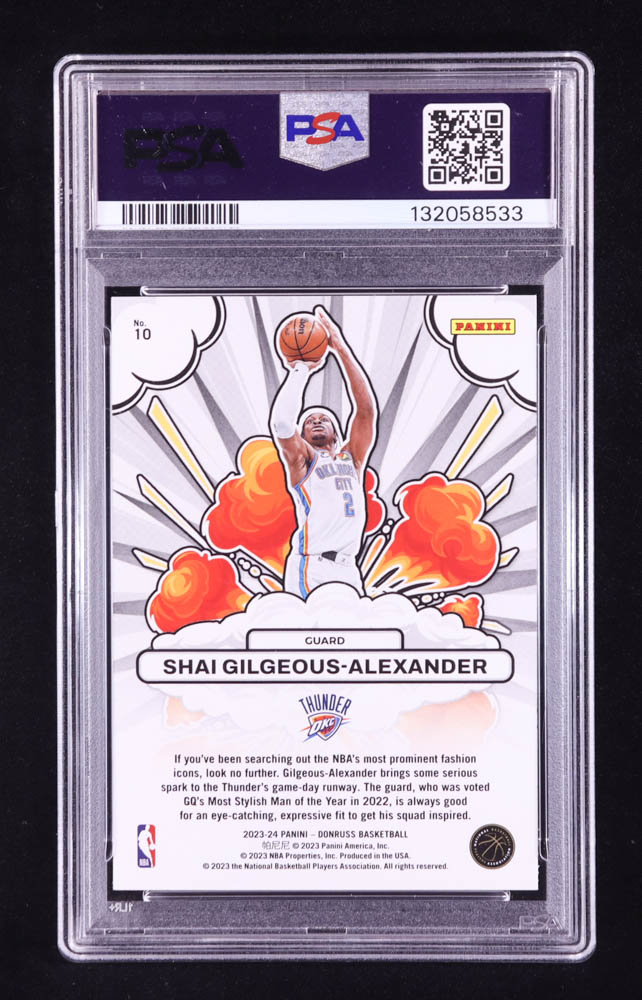 Shai Gilgeous-Alexander Signed 2023-24 Donruss Bomb Squad #10 (PSA 10 | Auto 10) at PristineAuction.com Shai Gilgeous-Alexander Signed 2023-24 Donruss Bomb Squad #10 (PSA 10 | Auto 10) at PristineAuction.com