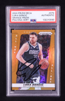 Luka Doncic Signed 2024 Panini Prizm Deca Orange Prizm #272 (PSA) at PristineAuction.com