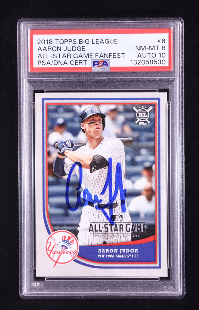 Aaron Judge Signed 2018 Topps Big League All-Star Game Fanfest #6 (PSA 8 | Auto 10) at PristineAuction.com Aaron Judge Signed 2018 Topps Big League All-Star Game Fanfest #6 (PSA 8 | Auto 10) at PristineAuction.com