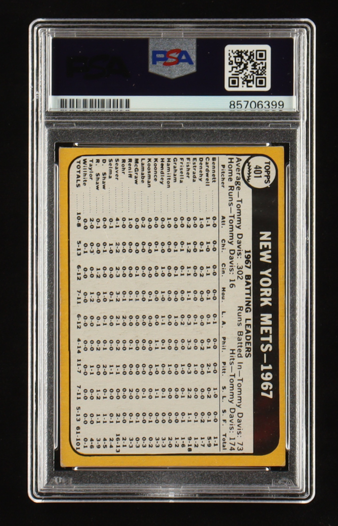 Nolan Ryan Signed 1968 Topps #401 Mets Team "Miracle Mets" (PSA | Auto 10) at PristineAuction.com Nolan Ryan Signed 1968 Topps #401 Mets Team "Miracle Mets" (PSA | Auto 10) at PristineAuction.com