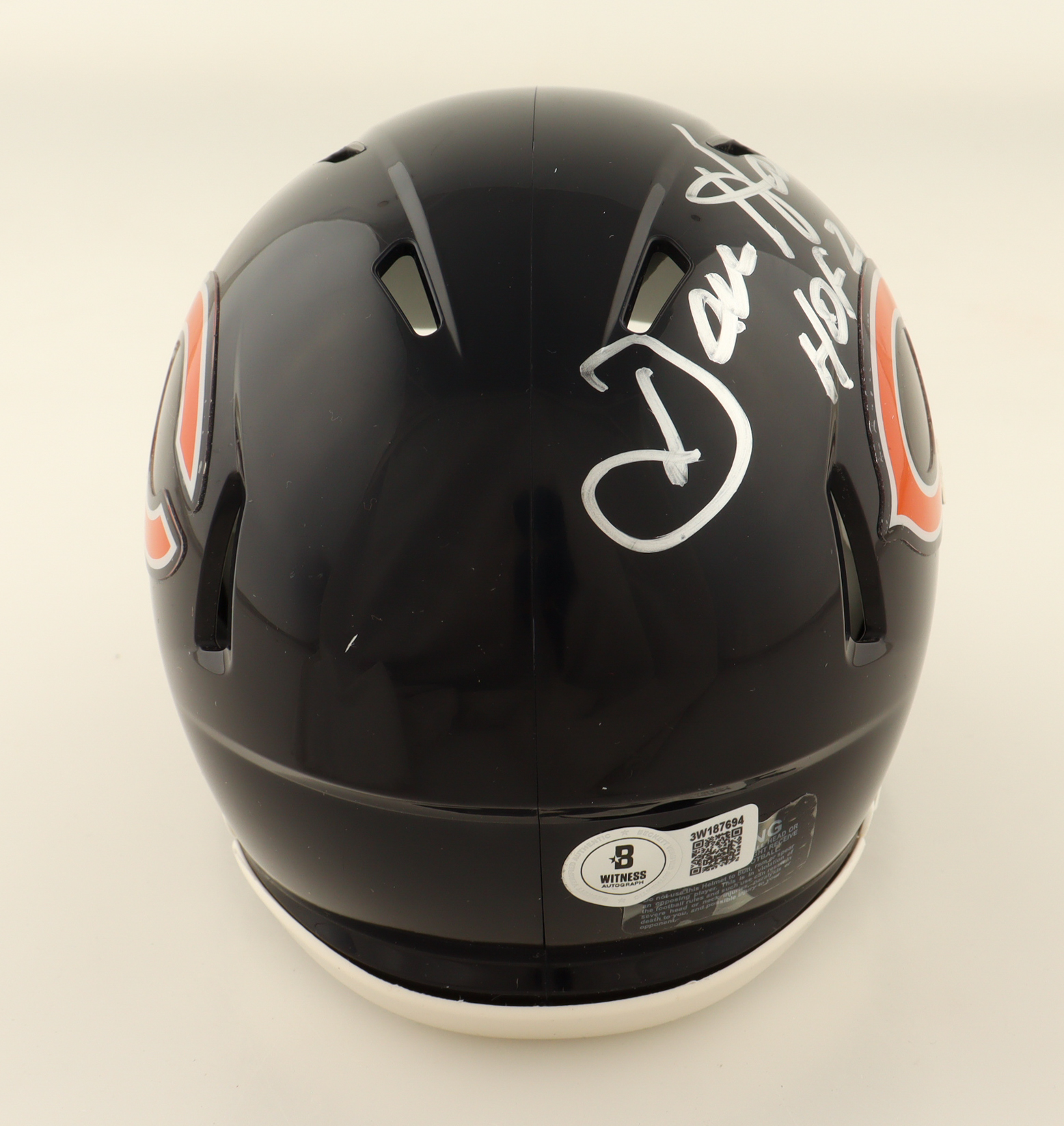 Dan Hampton Signed Bears Speed Mini Helmet Inscribed "HOF 2002" (Beckett) at PristineAuction.com Dan Hampton Signed Bears Speed Mini Helmet Inscribed "HOF 2002" (Beckett) at PristineAuction.com