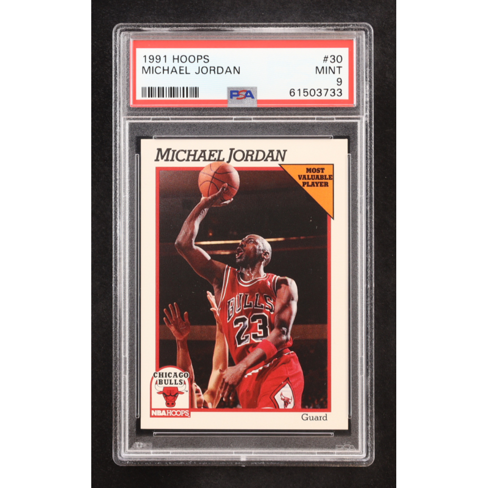 Michael Jordan 1991 Hoops #30 MVP (PSA 9) at PristineAuction.com