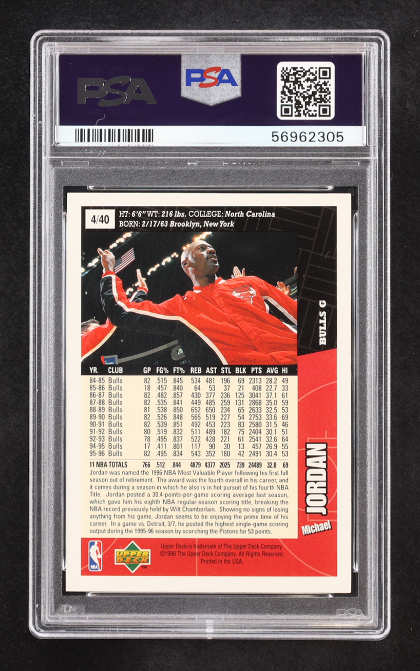 Michael Jordan 1996 Collector's Choice #4 SDS (PSA 9) at PristineAuction.com Michael Jordan 1996 Collector's Choice #4 SDS (PSA 9) at PristineAuction.com
