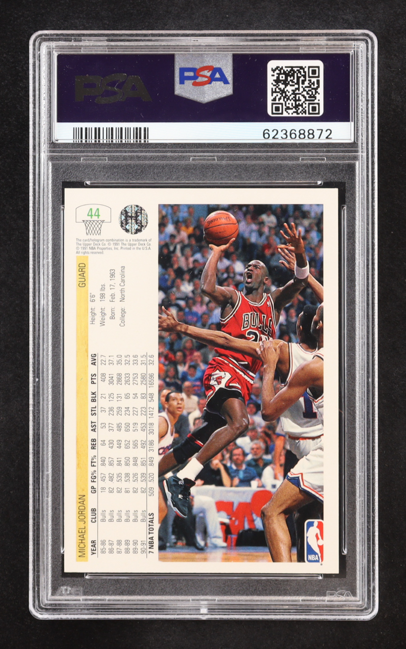 Michael Jordan 1994-95 U.D. He's Back RP 1991 Upper Deck #44 (PSA 9) at PristineAuction.com Michael Jordan 1994-95 U.D. He's Back RP 1991 Upper Deck #44 (PSA 9) at PristineAuction.com