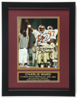 Charlie Ward Signed Florida State Seminoles Custom Framed Photo Display Inscribed "93 Heisman 93 Champs" (SportsCollectibles) at PristineAuction.com