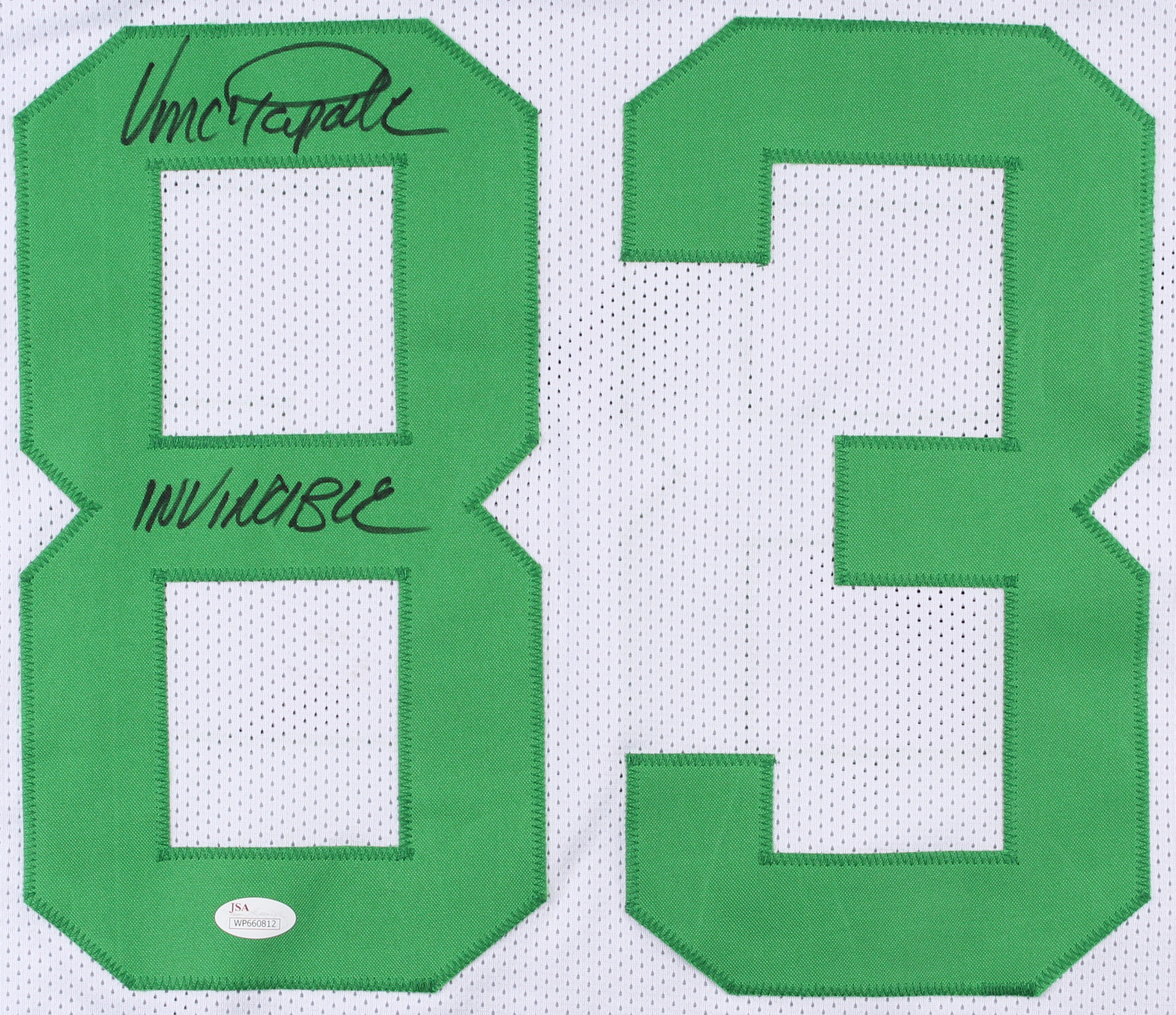 Vince Papale Signed Eagles Jersey Inscribed "Invincible" (JSA) at PristineAuction.com Vince Papale Signed Eagles Jersey Inscribed "Invincible" (JSA) at PristineAuction.com