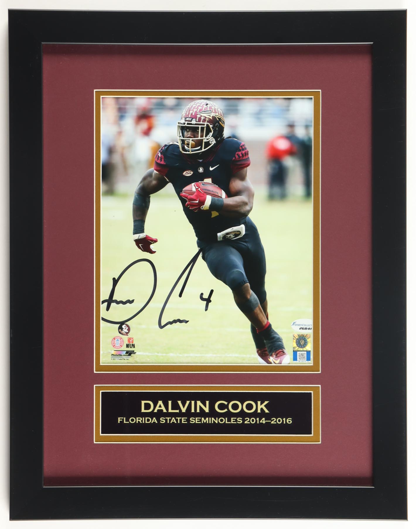 Dalvin Cook Signed Florida State Seminoles Custom Framed Photo Display (SportsCollectibles) at PristineAuction.com Dalvin Cook Signed Florida State Seminoles Custom Framed Photo Display (SportsCollectibles) at PristineAuction.com