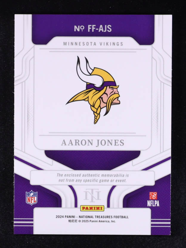 Aaron Jones 2024 Panini National Treasures Framed Fabric Holo Gold #26 #03/10 at PristineAuction.com Aaron Jones 2024 Panini National Treasures Framed Fabric Holo Gold #26 #03/10 at PristineAuction.com