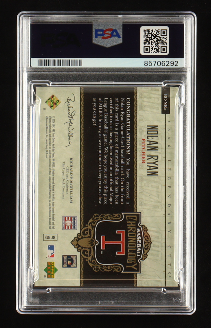 Nolan Ryan Signed 2006 Upper Deck SP Legendary Cuts Game Jersey #BC-NR2 (PSA | Auto 10) at PristineAuction.com Nolan Ryan Signed 2006 Upper Deck SP Legendary Cuts Game Jersey #BC-NR2 (PSA | Auto 10) at PristineAuction.com