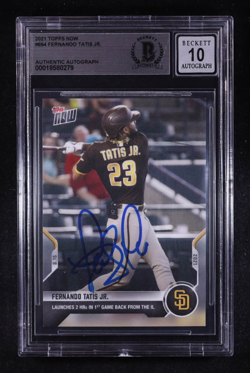 Fernando Tatis Jr. Signed 2021 Topps Now #664 (BGS | Auto 10) at PristineAuction.com Fernando Tatis Jr. Signed 2021 Topps Now #664 (BGS | Auto 10) at PristineAuction.com