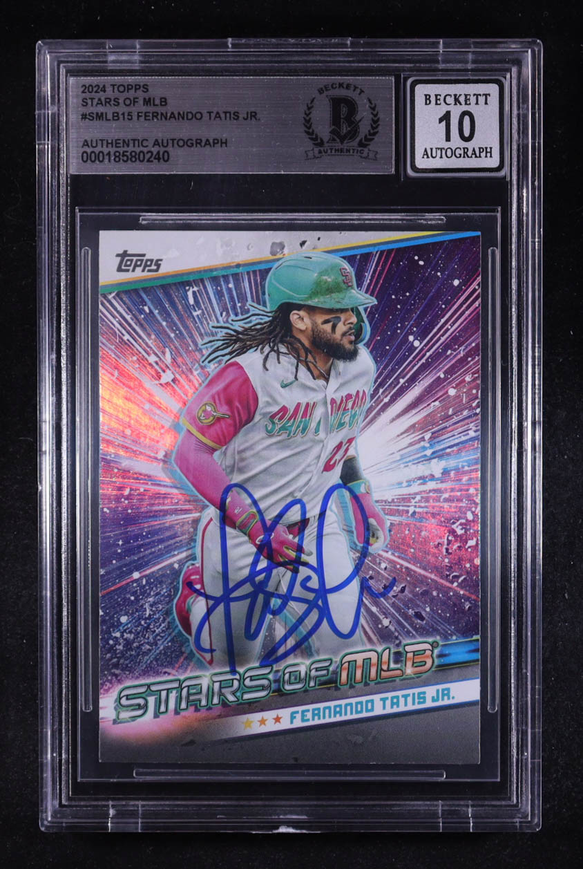 Fernando Tatis Jr. Signed 2024 Topps Stars of MLB #SMLB15 (BGS | Auto 10) at PristineAuction.com Fernando Tatis Jr. Signed 2024 Topps Stars of MLB #SMLB15 (BGS | Auto 10) at PristineAuction.com