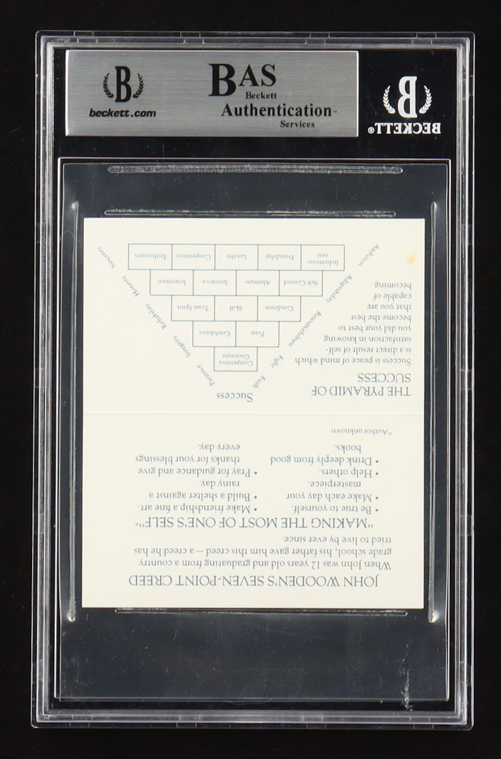 John Wooden Signed Business Card (BAS) at PristineAuction.com John Wooden Signed Business Card (BAS) at PristineAuction.com